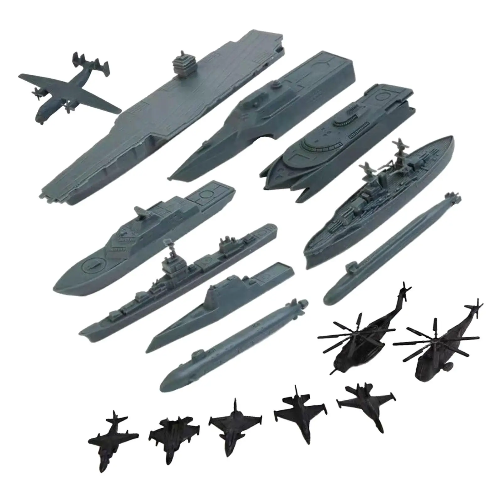 17x Submarine Toy Helicopter for Collection Model Toy Kits Model Battleship Navy Ship Toy for Kids Boys Girls Adult Children