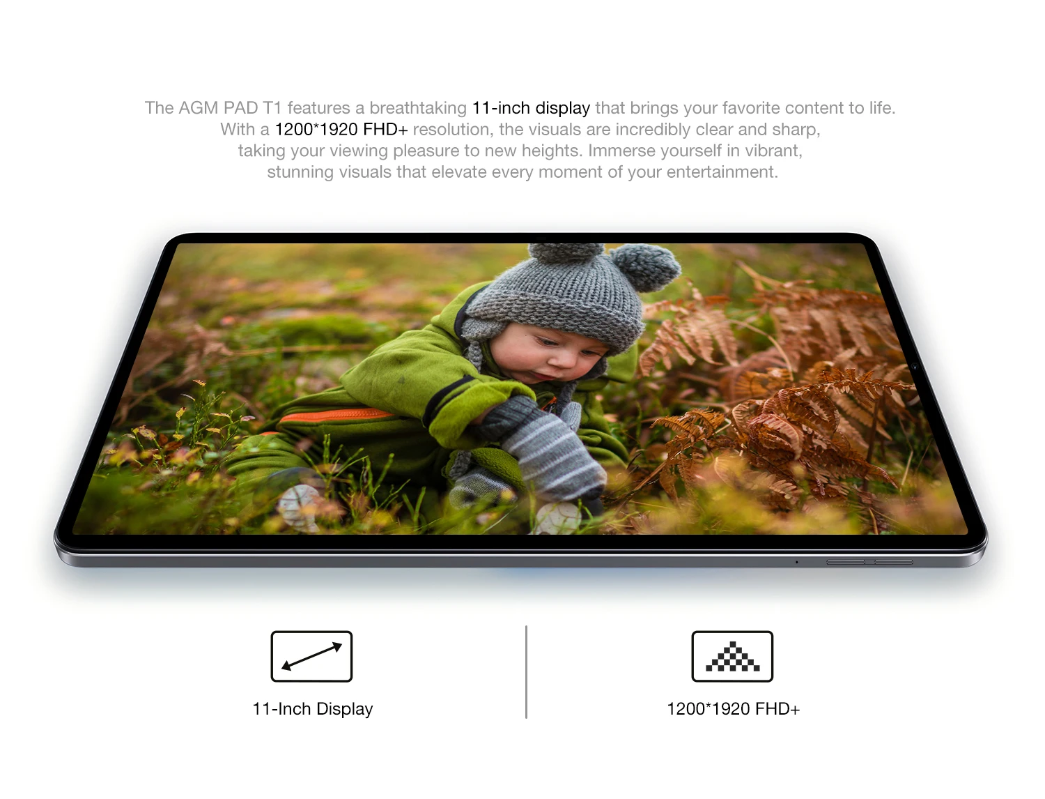 AGM PAD T1 10.95 Inch Android 14 Tablet 4G LTE Unisoc T606 8GB RAM 128GB ROM FHD+ 1200x1920 Widevine L1