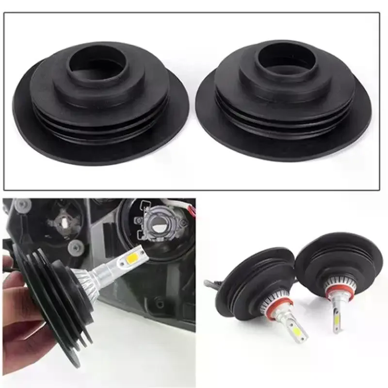 2PCS Soft Rubber Dust Cover For Car Auto Headlight Universal LED Light Seal Cap Car LED Headlight Bulb Waterproof Dust Cover
