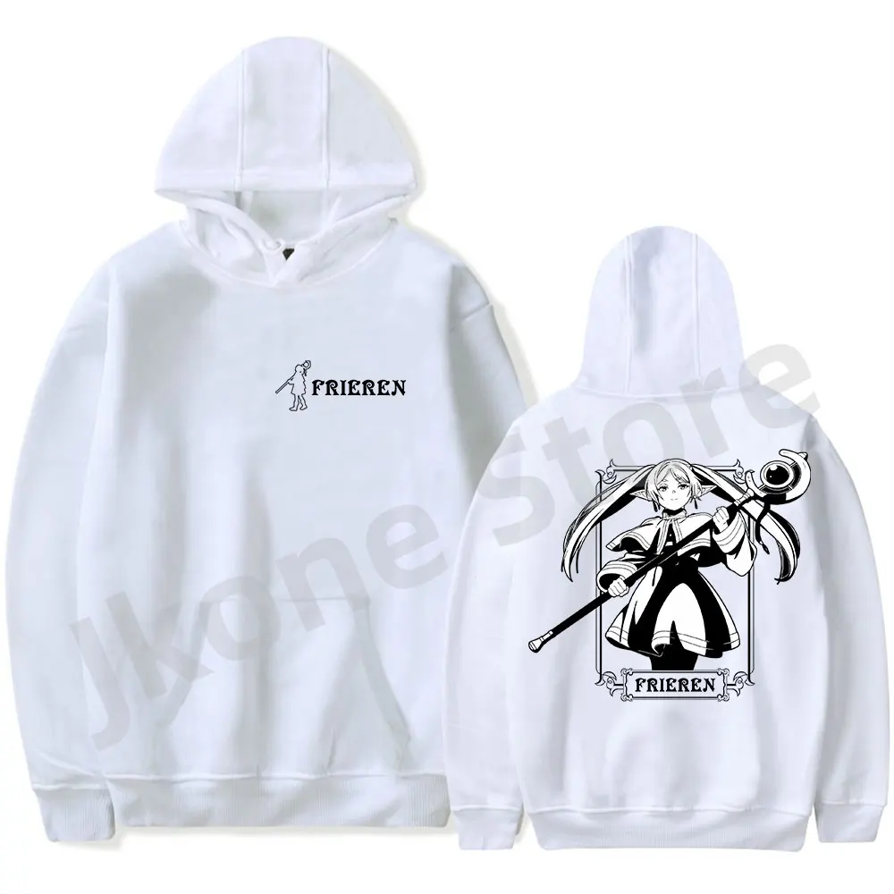 Frieren Logo Hoodies Cartoon Merch Hooded Sweatshirts Women Men Fashion Casual Long Sleeve Pullovers