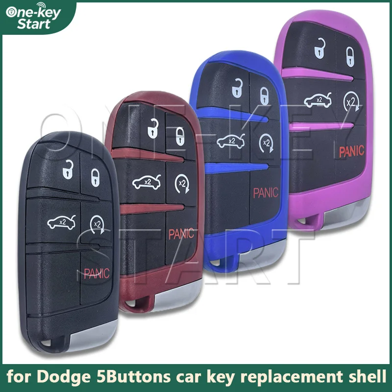 Carcasa de repuesto para llave inteligente de coche Dodge de 5 botones, Mopar para SRT/Demon/Daytona/Dodge/Jeep/RAM/Hellcat
