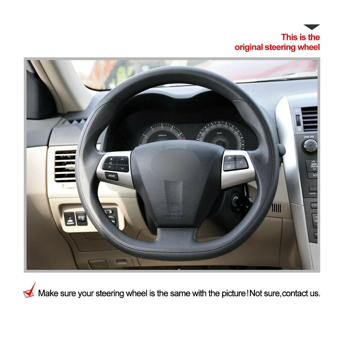 Black Leather Steering Wheel Cover For Toyota Corolla RAV4 Matrix Car Interior Accessories