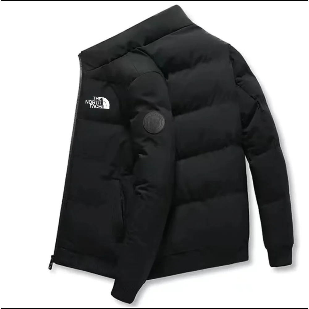 

2024Men's Padded Cotton Jacket, Tiger Head Logo, Short, Thick, Casual, Men's Parkas, Winter Trend, M-5XL