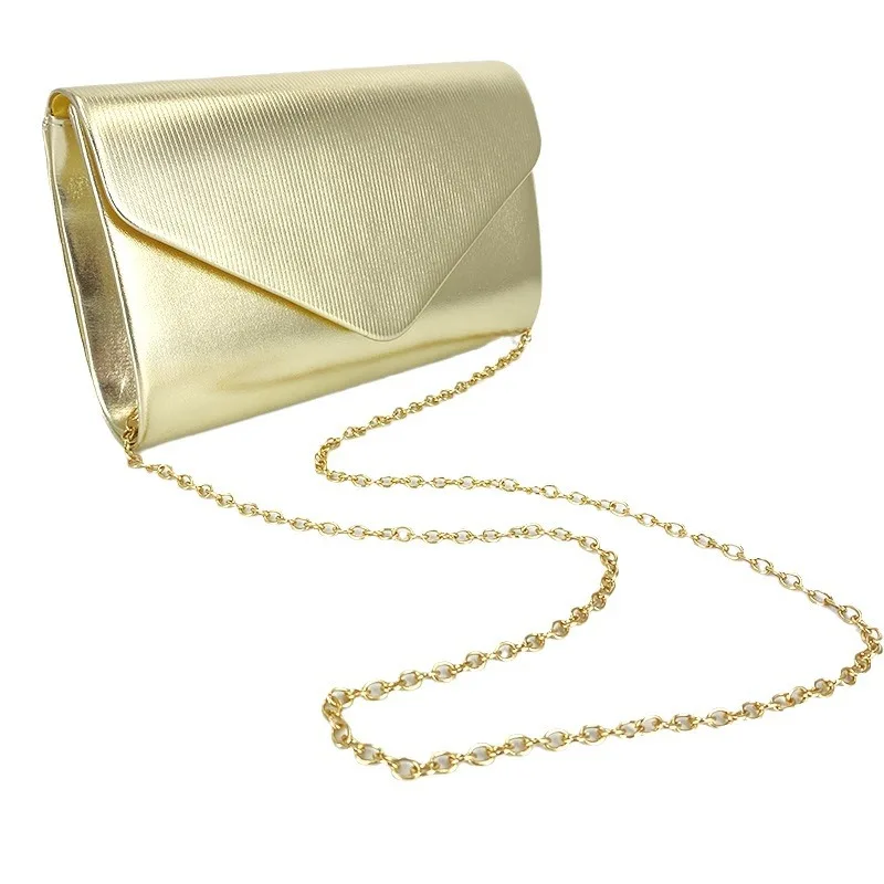 Women Exquisite Evening Clutch Bag Luxury Shiny Leather Envelope Purse Chain Crossbody Bag Ladies Party Wedding Purse Pouch