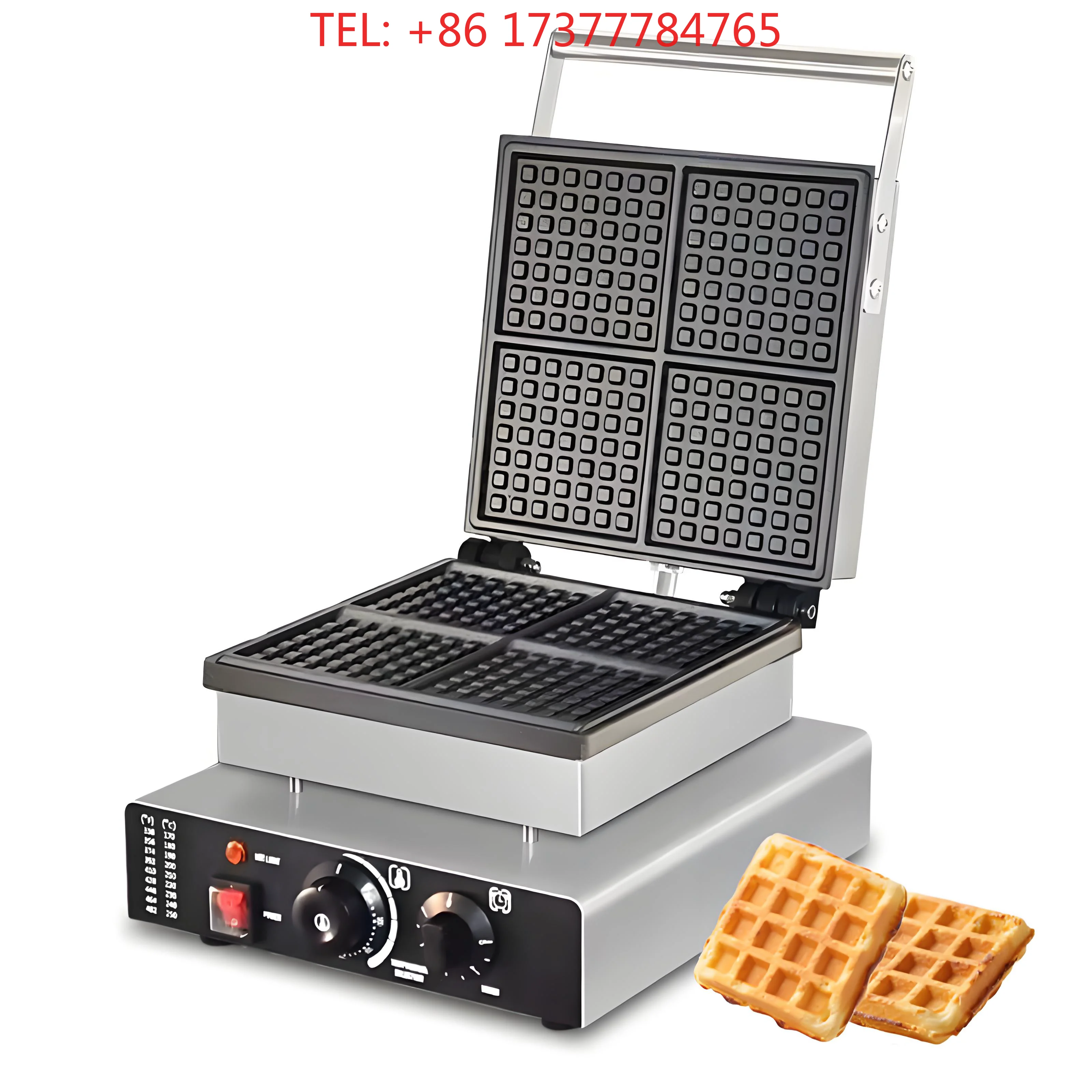 Food tools New Factory Cum Commercial Belgian Waffle Maker Single-panel 4-Sheet Portable High Productivity Machine