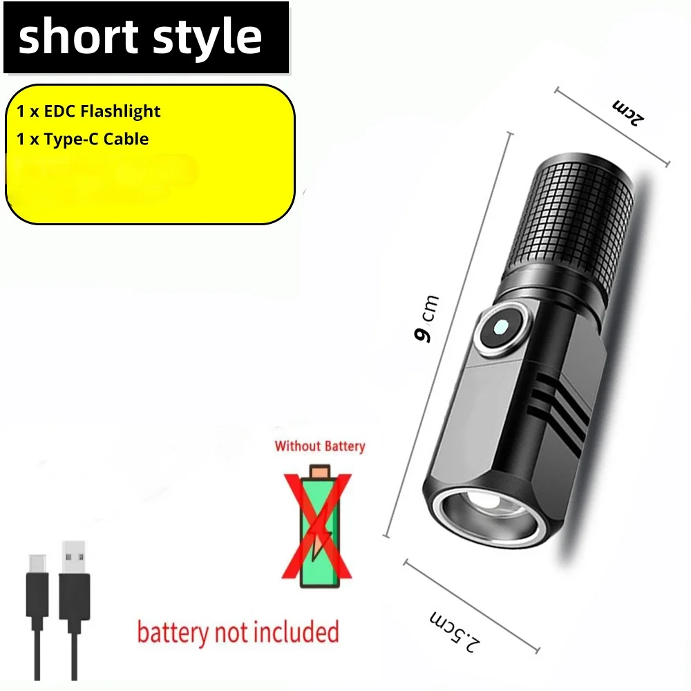 Superheldere MINI XHP50 LED-zaklamp USB-zaklamp Oplaadbare zoomvislantaarn Krachtige 3-verlichtingsmodus campinglamp