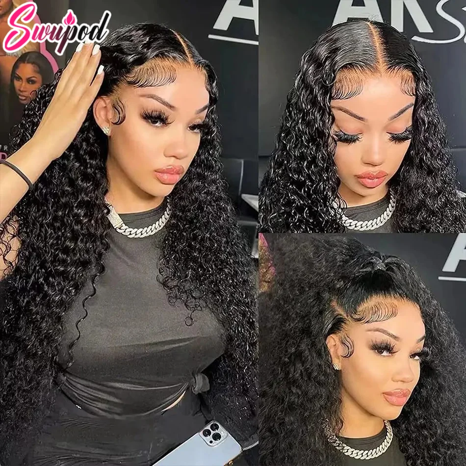 

Парик из человеческих волос с глубокой волной, 13x6 дюймов, без клея