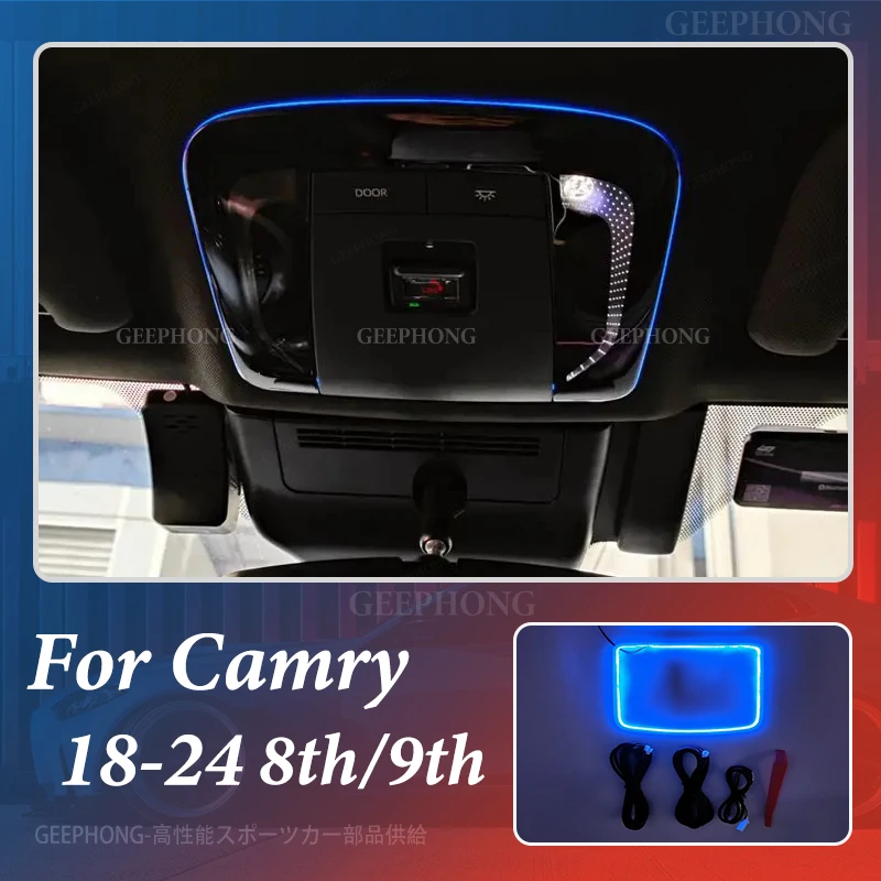 Для Toyota Camry 2018-2024 8/9 потолочная лампа для чтения, светодиодная атмосферная лампа на крыше, аксессуары для интерьера