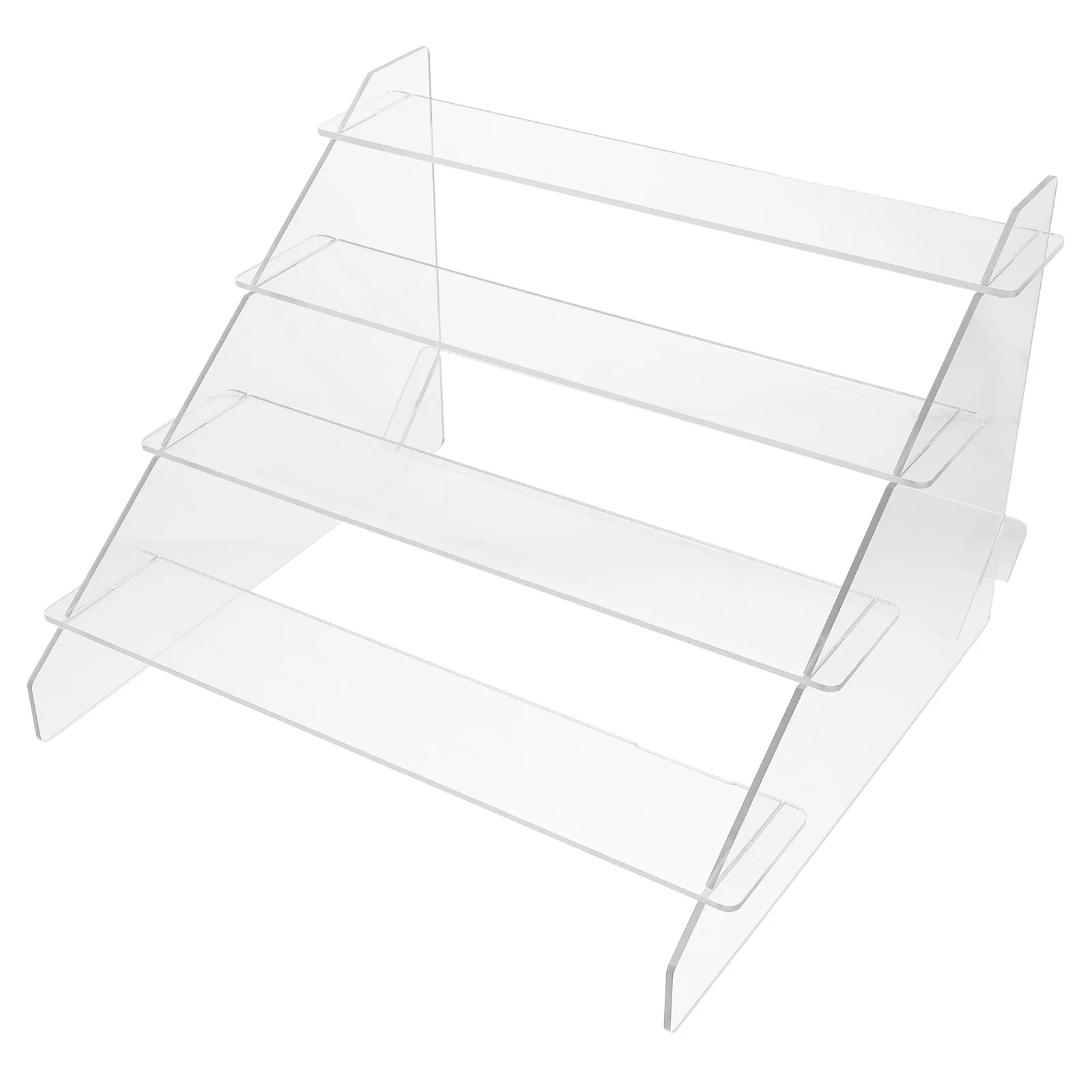 

4-Tier Acrylic Display Stand Sturdy Reusable Organizer Smooth Polished Multi-Storage Rack For Home Decor Collection Organizer
