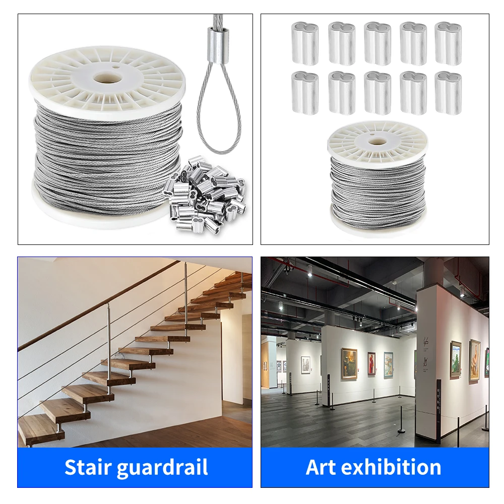 Picture 4: 10M/20M Stainless Steel Cable Rope Garden Railing Kit, 304 Stainless Steel Rope, 2mm Outdoor Steel Cable