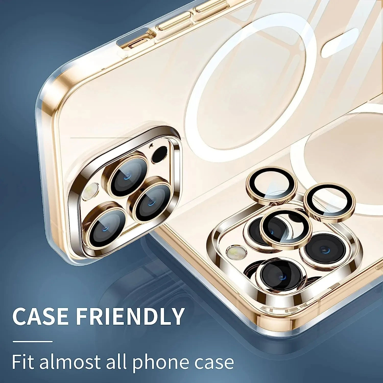 

2-3Pcs Gold Yellow Original Camera Lens Protector Glass For IPhone 17 ProMax 16 ProMax 15 ProMax - Protective Film For IPhone