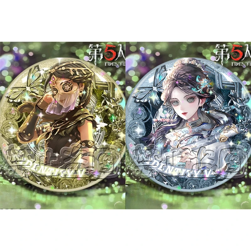 Game Identity V Antiquarian Character Badge Anime Game Tinplate Pin Laser Glitter Brooch for Bag & Hat Decoration Fans Gift