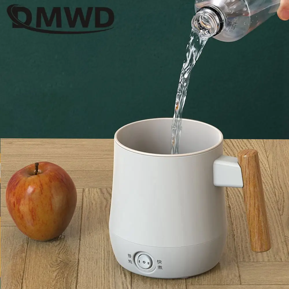 DMWD 0.6L متعددة طباخ الصحية وعاء غلاية كهربائية ماكينة طهي الحساء كوب سخان مياه المرجل الشاي عصيدة صانع مكتب دفئا
