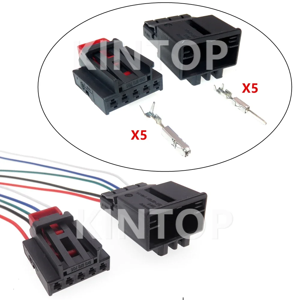 

1 Set 5 Pins AC Assembly Auto Plastic Housing Socket Automobile Taillight Harness Unsealed Plug 5G0972715 5K0972705 For VW Audi