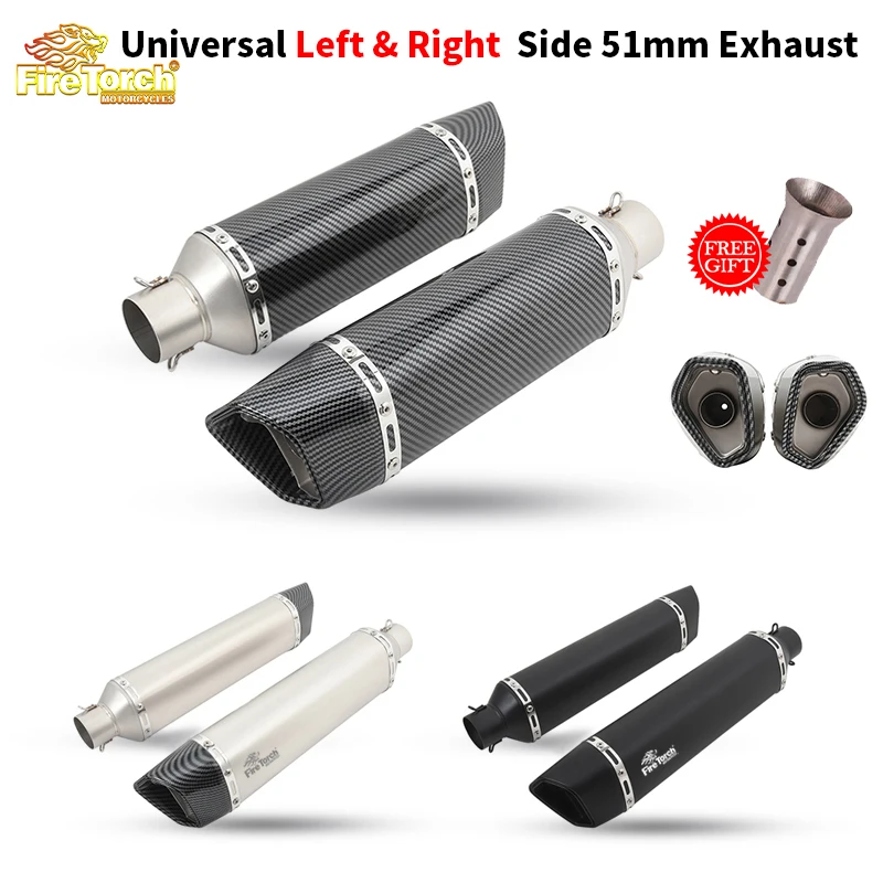 

Universal Motorcycle Left & Right Side Exhaust Pipe Silencer Escape Modify Muffler Moto DB Killer For Z1000 MSX125 Ninja 250