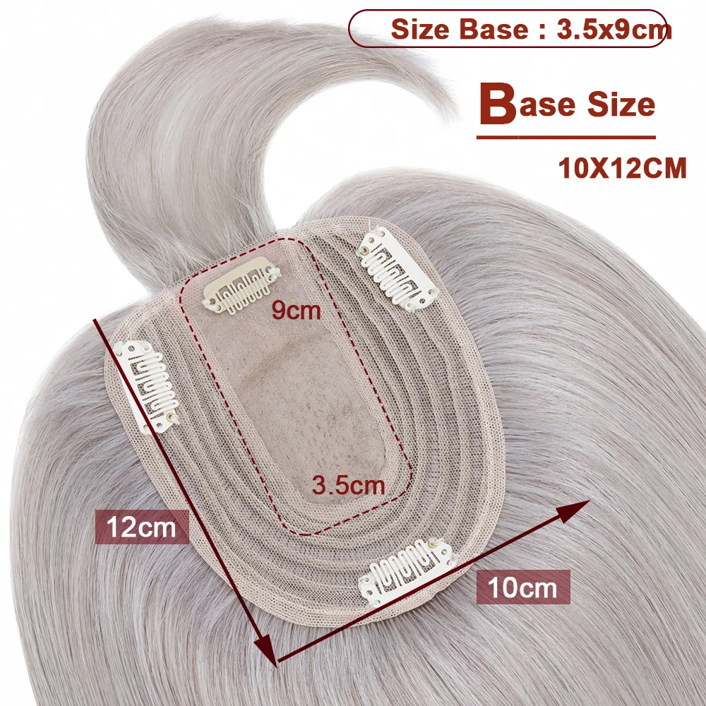 Rich Choices 10x12cm Human Hair Toppers With Bangs Natural Silk Base Clip in Topper Top Hair in Hair Extension for Women