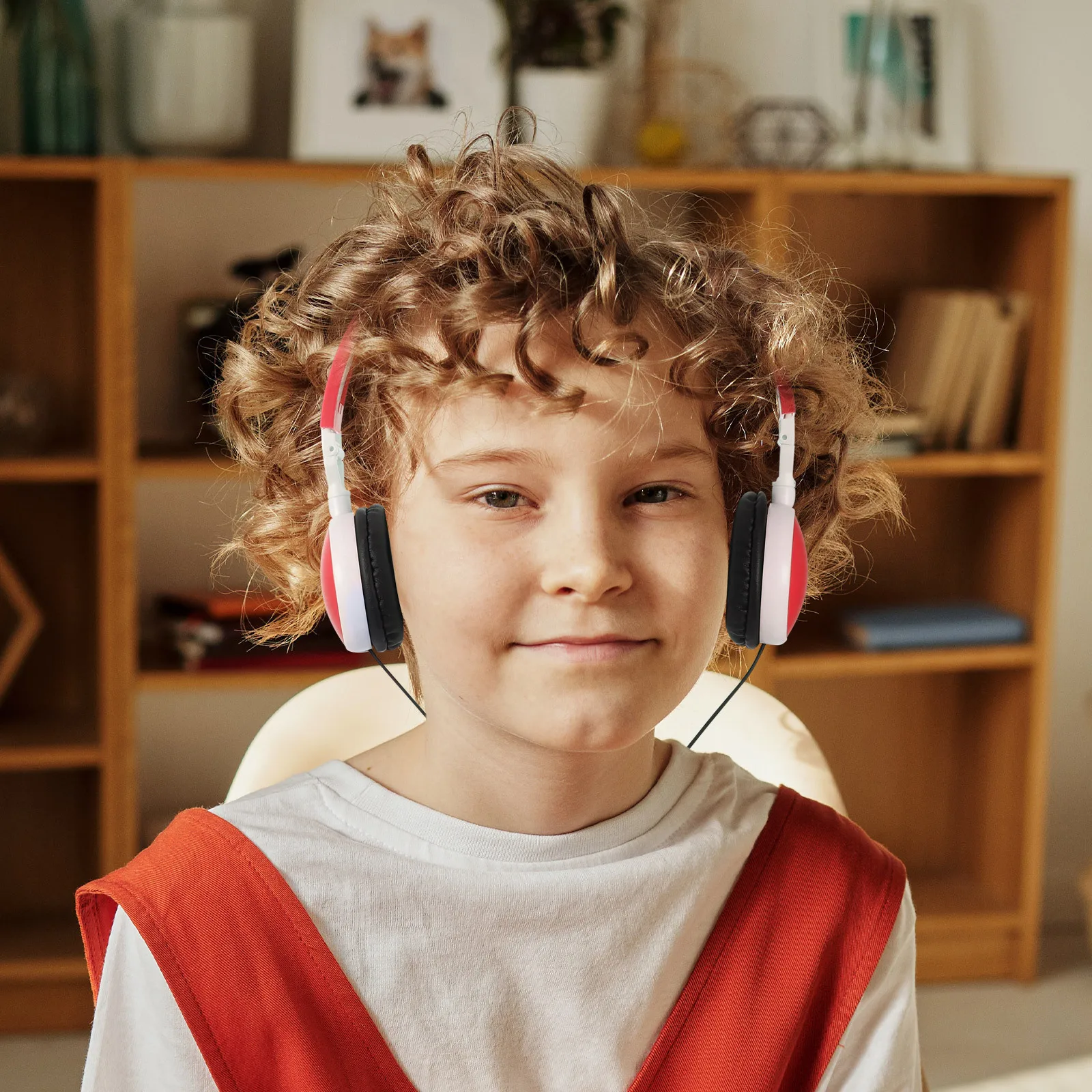 

1pc Kids Headphones Wired Over Ear Foldable Stereo Sound For School Children Music Listening Compatible With Phone Tablet