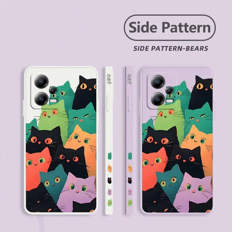 X5 Curious Cat Silicone Phone Case For Xiaomi Poco X5 X3 X3GT X3NFC X3Pro X4GT F4 F3 M4 C65 C31 C40 C3 M5 M3 X4Pro M4Pro Cover