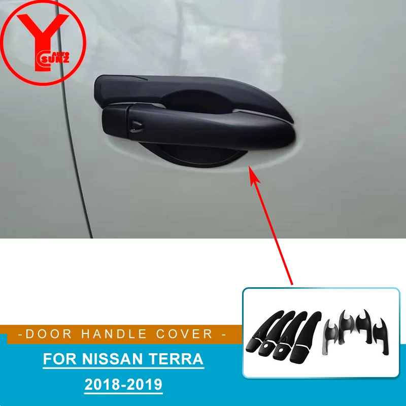 

YCSUNZ ABS Black Door Handle Cover For Nissan Terra 2018 2019 Accessories Exterior Parts Handle Bowl Side Hand Insert Trim