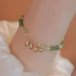 Fashion Retro Bamboo Joint Bracelet For Women Exquisite Chinese Style Bell Pendant Bracelet Jewelry Accessories Birthday Gifts