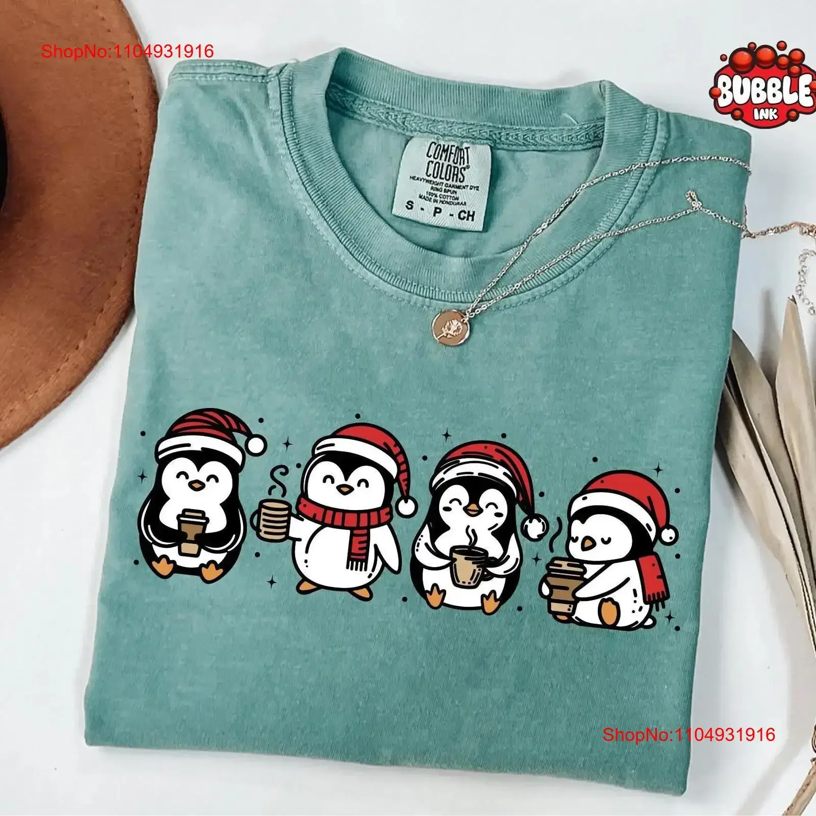 

Christmas Penguin T Shirt North Pole Cute Xmas LighT Lover vintage Washed homme Unisex Slightly Stylish Stretched Casual