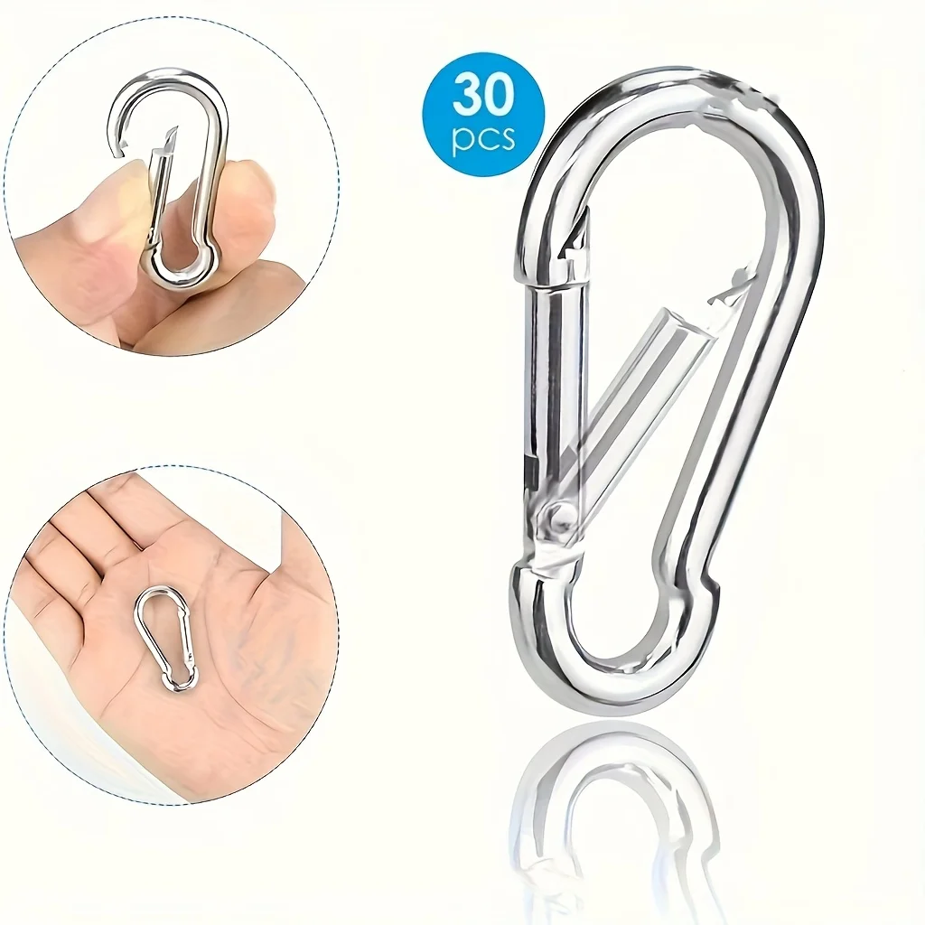 Outdoor Silver Mini Carabiner Clips Wholesale Durable Metal Hooks Keychains School Backpack Hammock Indoor Multi-scene 30PCS