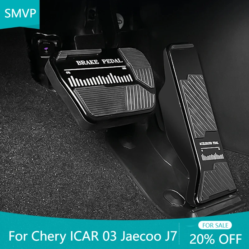 

Car Styling Interior Gas Brake Panel Cover Sticker Aluminum Alloy Cover Stickers Auto Accessories For Chery ICAR 03 Jaecoo J7