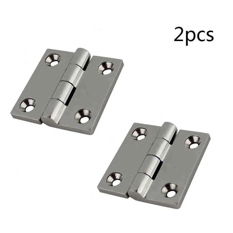 2PCS Hinge With 4 Holes 316 Stainless Steel Butt 38mm 50mm Mirror Polish Heavy Duty Marine Boat Hardware Hinges