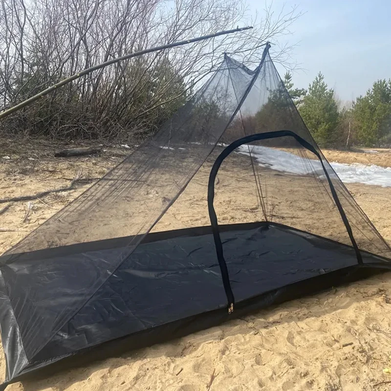 Outdoor Dense Mesh Mosquito Net Blocks 99% of Insects Ultralight Tent‘s Inner Tent Rodless Portable Backpacking Camping Tent