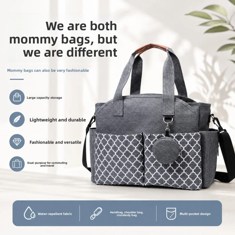 

Langkes Fashion Maternity Diaper Bag for Mom Multi-Functional Travel Handbag with Changing Mat Stroller Strap Large Capacity Bab