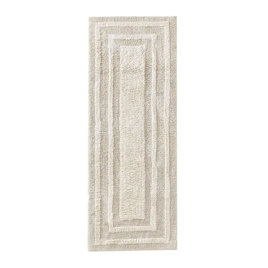 

Коврик для ванной комнаты, 100% мягкий плюшевый хлопковый коврик с тафтингом, высокопоглощающая, быстросохнущая и противоскользящая подложка Logan Beige, 22 x 6