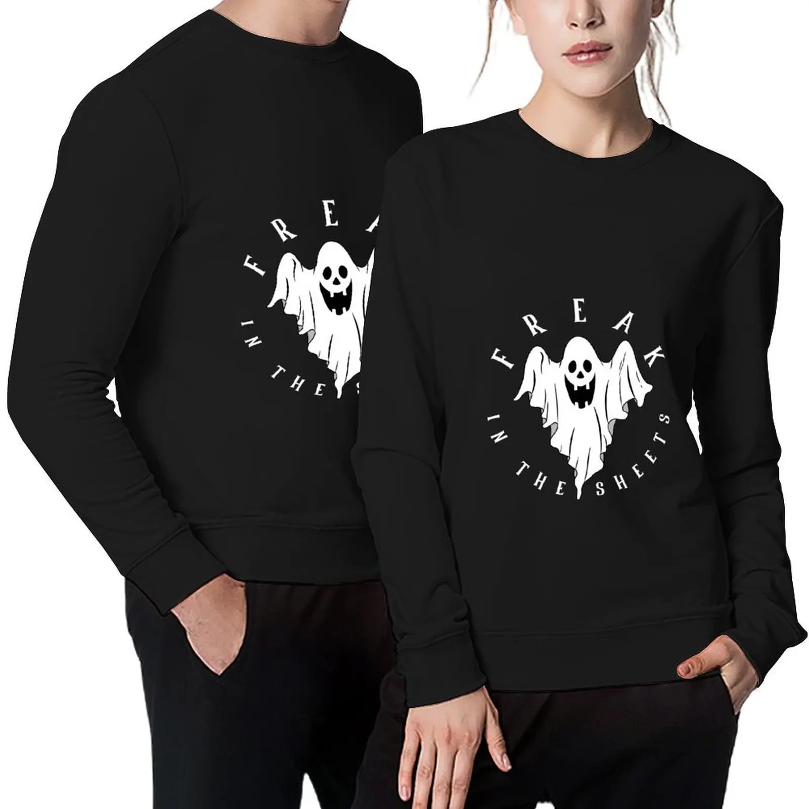 

Freak in the Sheets Ghost Halloween Pullover men's clothes anime clothing korean clothes mens clothing graphic sweatshirts
