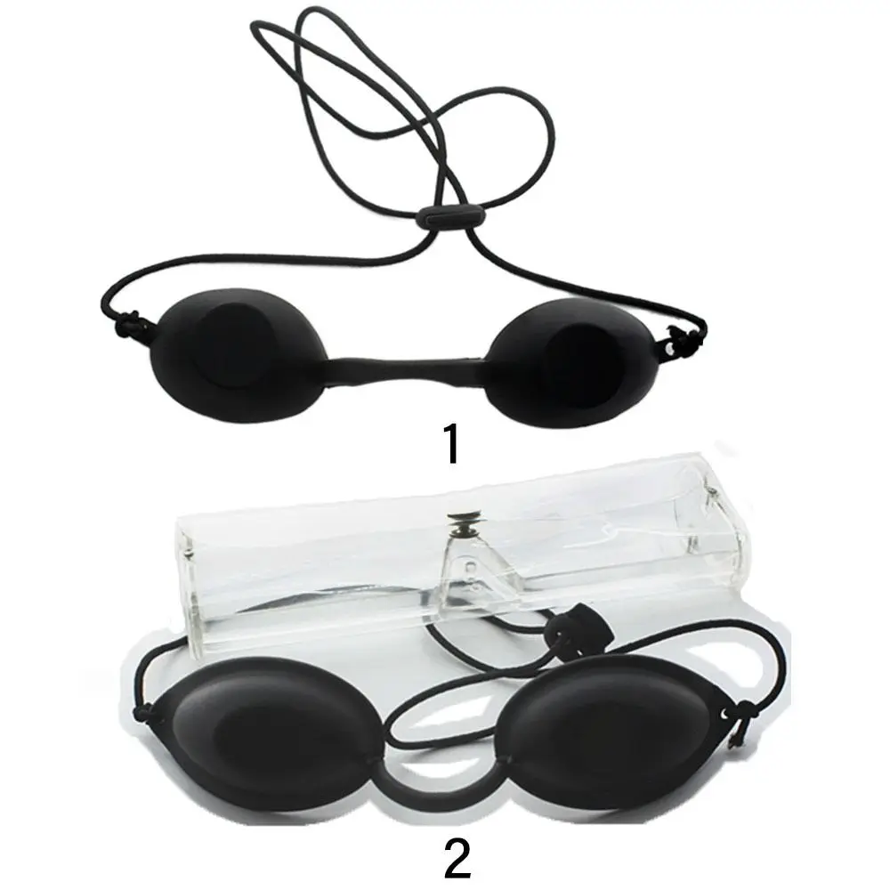 Máscara protectora láser de silicona para ojos, parche protector suave ajustable, protección ocular negra, gafas de playa para interiores y exteriores