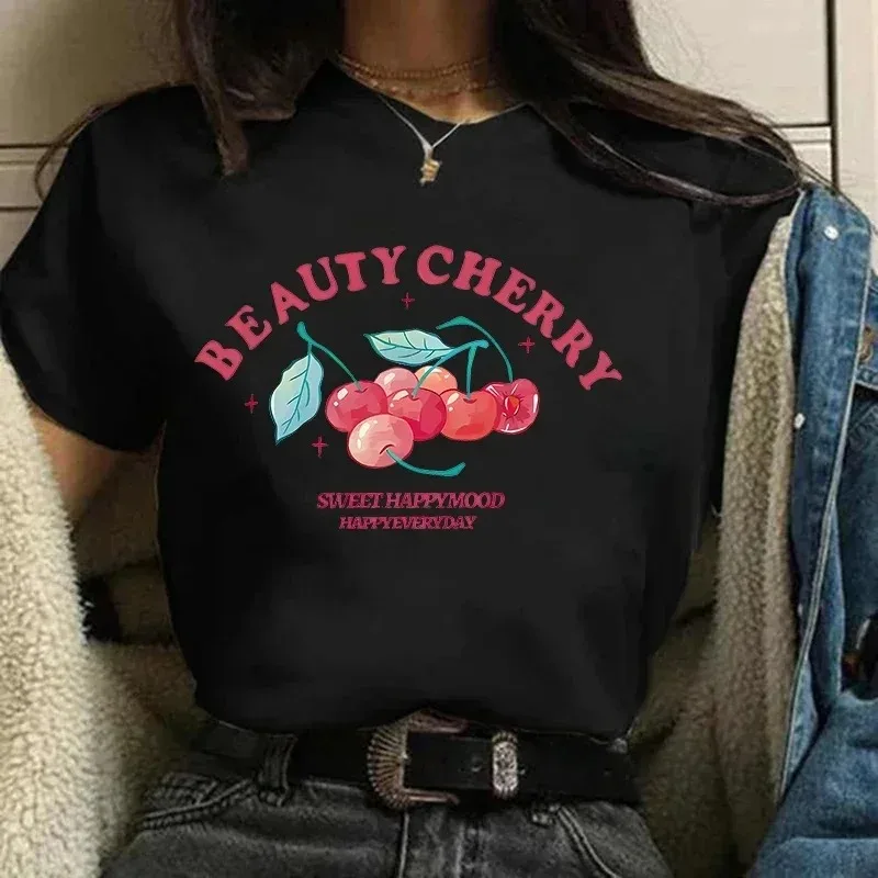 

Y2k Sweet Strawberry Cherry Casual T-Shirts Gothic Tee Shirt Harajuku 90s Tshirt Women Summer Tops Streetwear Clothes Tops