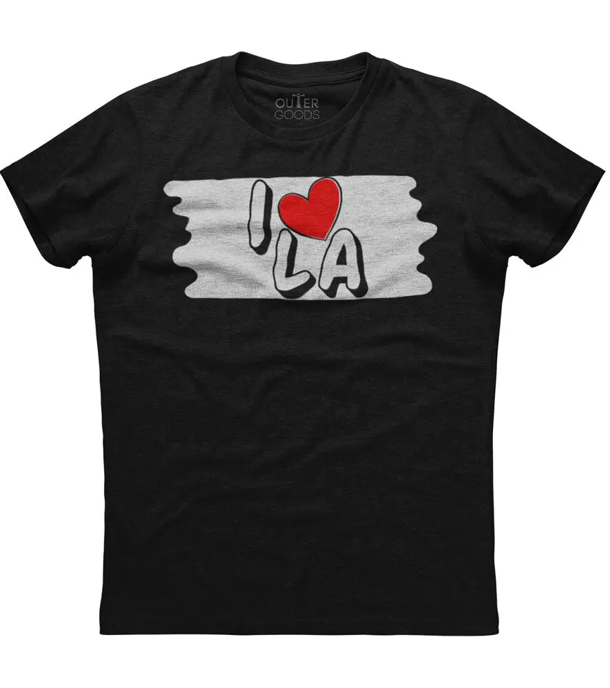 I love LA Los Angeles Novelty Mens Short Sleeve Cotton Black T-shirtHigh quality 100% cottonUnisex T-shirts for Men Women Summer