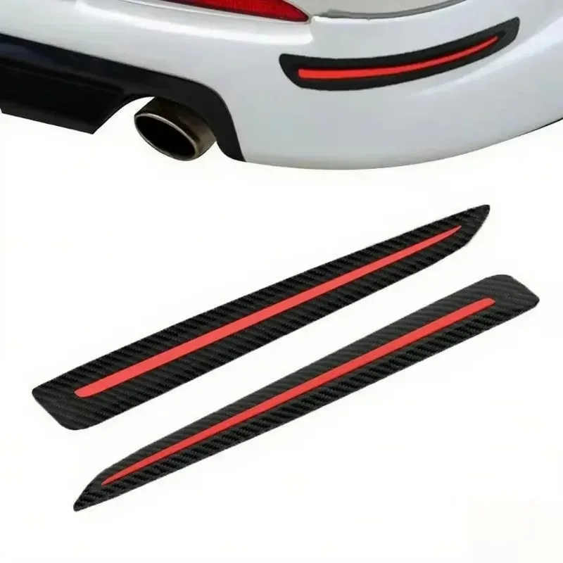 

2 Pieces Car Carbon Fiber Style Bumper Corner Protectors Anti-scratch Stickers Auto-protect Front and Rear Trim Strips
