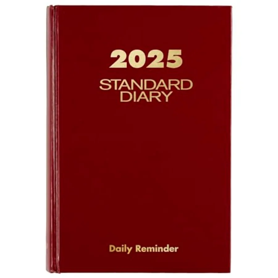 

2025 Diary, Standard Diary, Daily,,Small, 12-Month, Hardcover, Red SD3891325