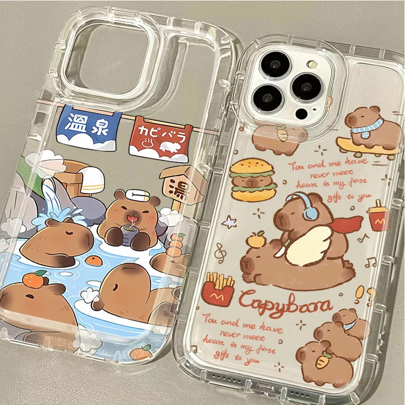 Lovely Cartoon Capybara Case for Samsung Galaxy A15 A55 A05 A05S A14 A24 A13 A23 A73 A12 A22 A32 A52 A52S A72 A31 A51 A71 Cover