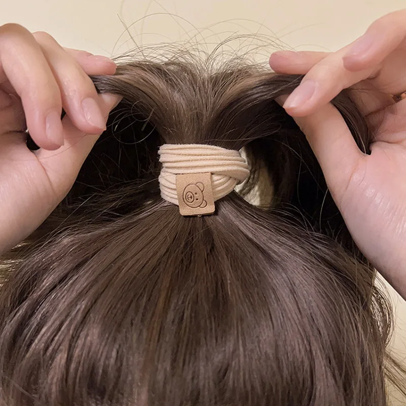 5 teile/satz dicke Bär Haar Gummibänder für Frauen elastische Haar gummi Dame Nylon Haar Seil Gummi Mädchen Haar gummis Stirnband Zubehör – Detail 5