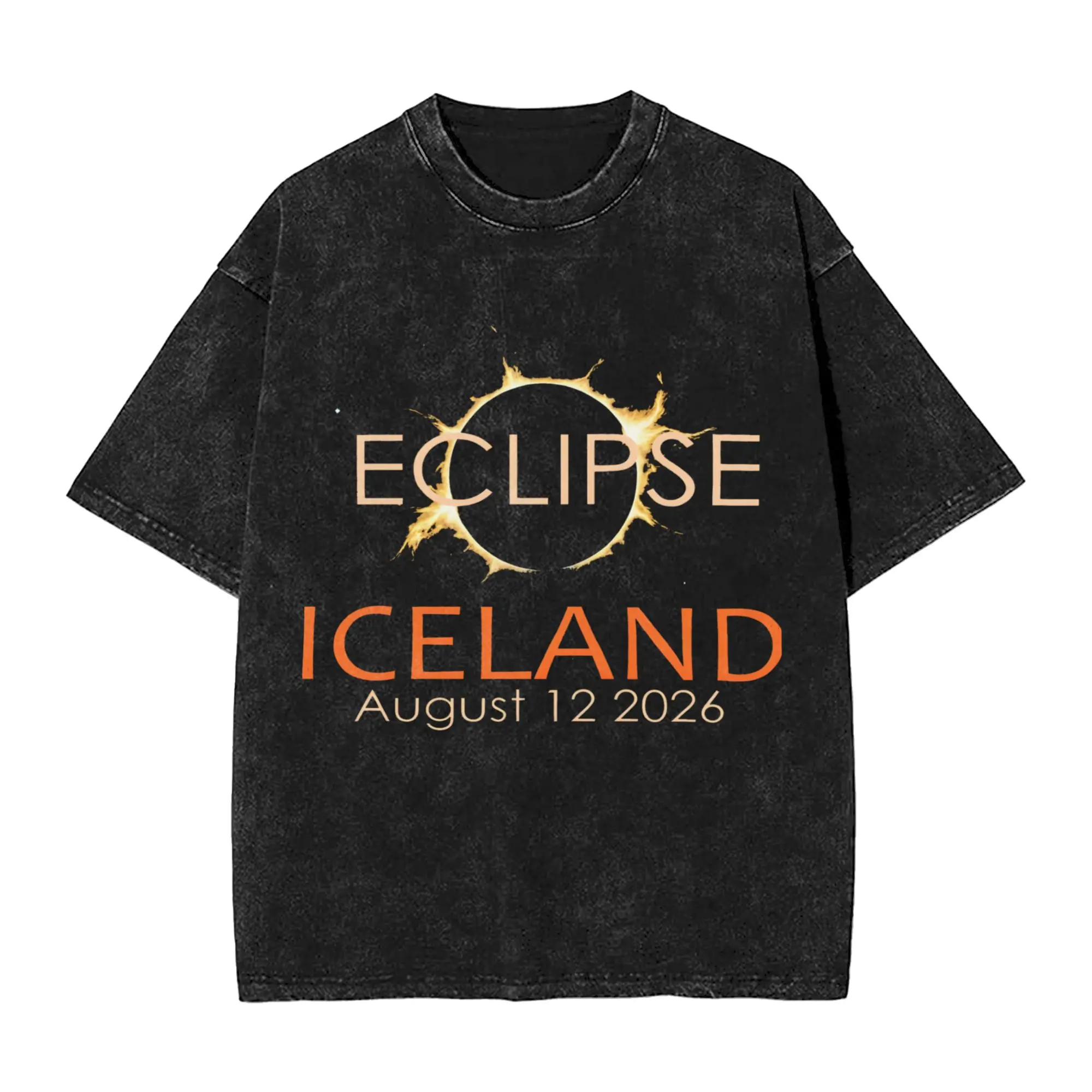 Iceland Total Solar Eclipse August 2026  T-Shirt Summer  Vintage T-Shirts Casual Harajuku Tshirt For Male Short-Sleeve Top Tees