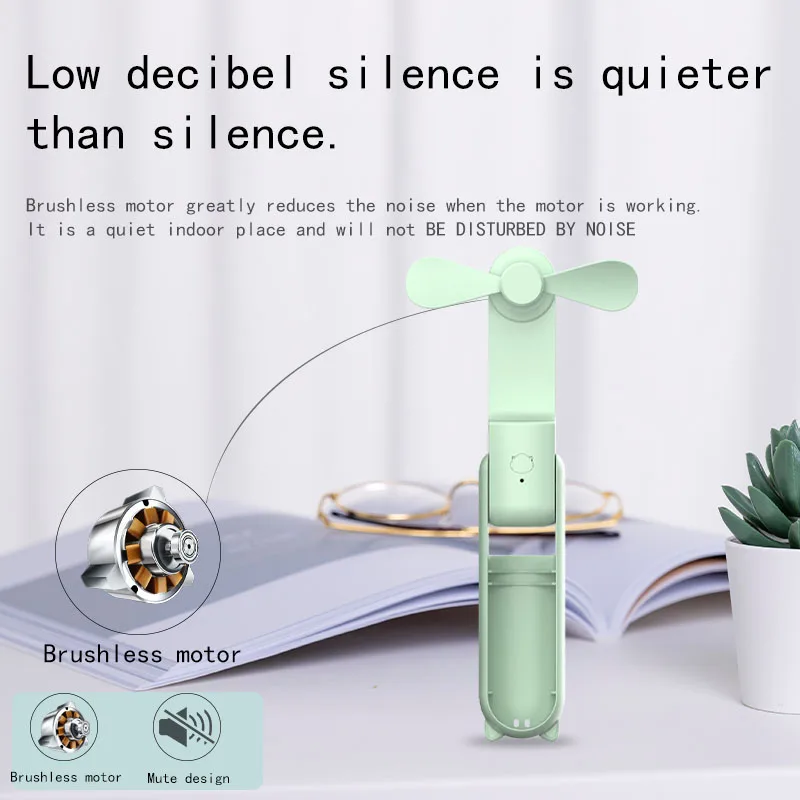 Mini Fan Portable , USB Rechargeable, 3-speed Adjustable, Foldable Handheld Fan, Suitable for Women, Travel, Outdoor Use