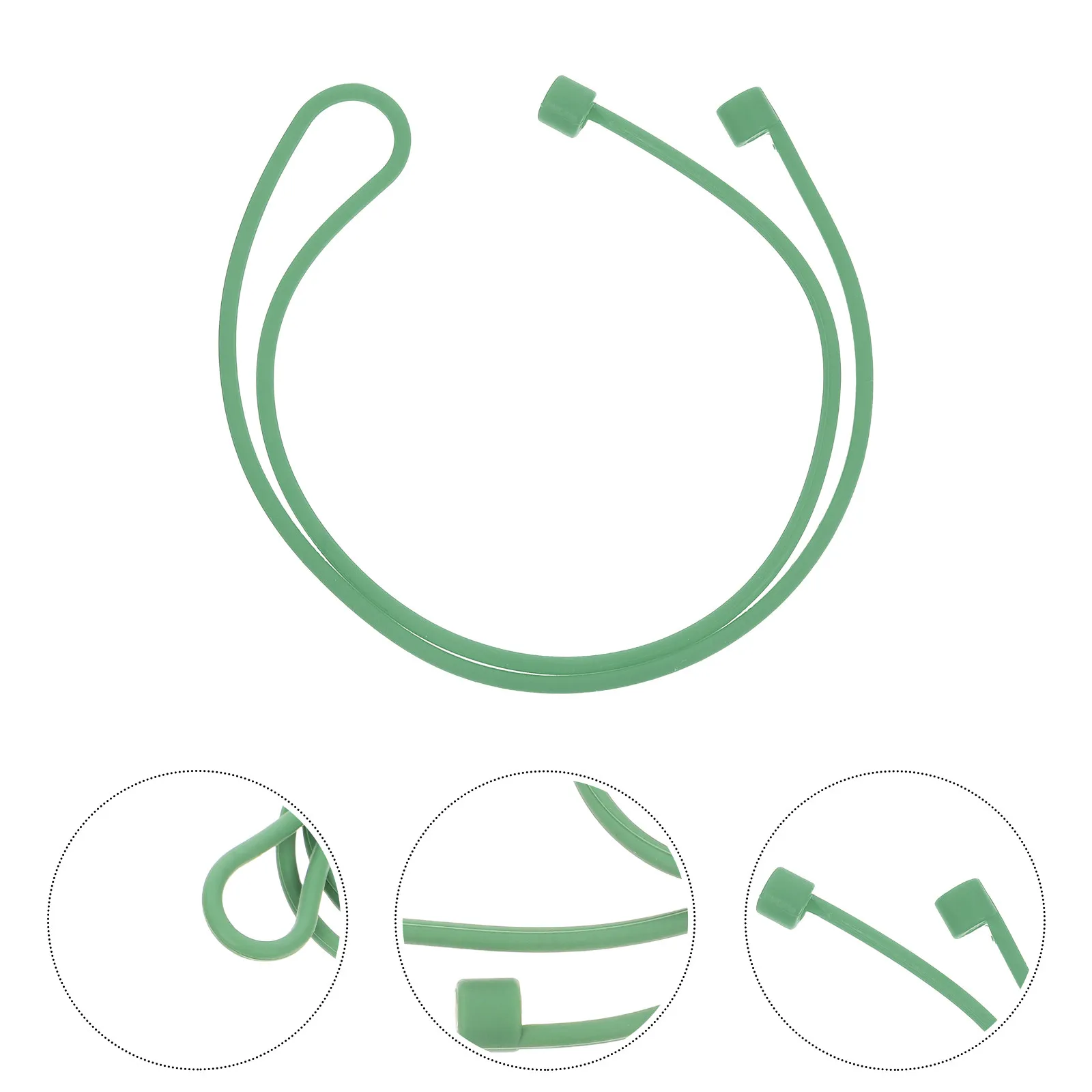 Silicone Earphone Anti-Loss Lanyard Detachable Earbud Strap Soft Rope for Sports Travel Daily Use Portable Holder