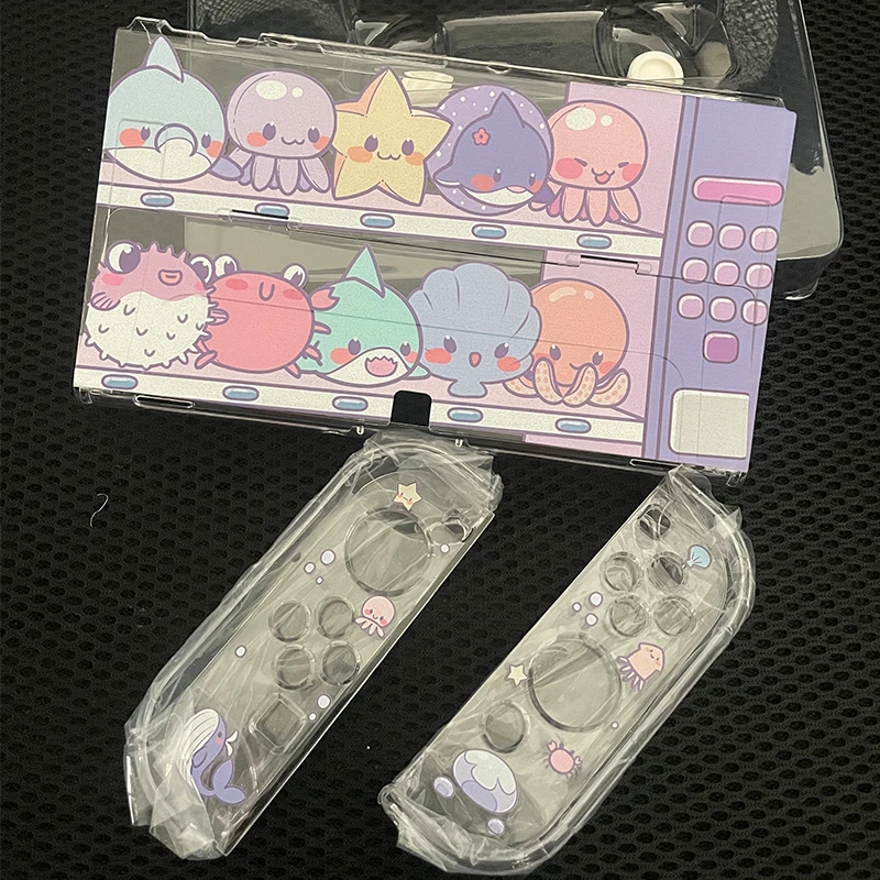 Nuevo para Nintendo Switch OLED funda protectora lindo Animal marino Split cubierta dura para PC JoyCon OLED Shell para Nintendo Switch Game Case