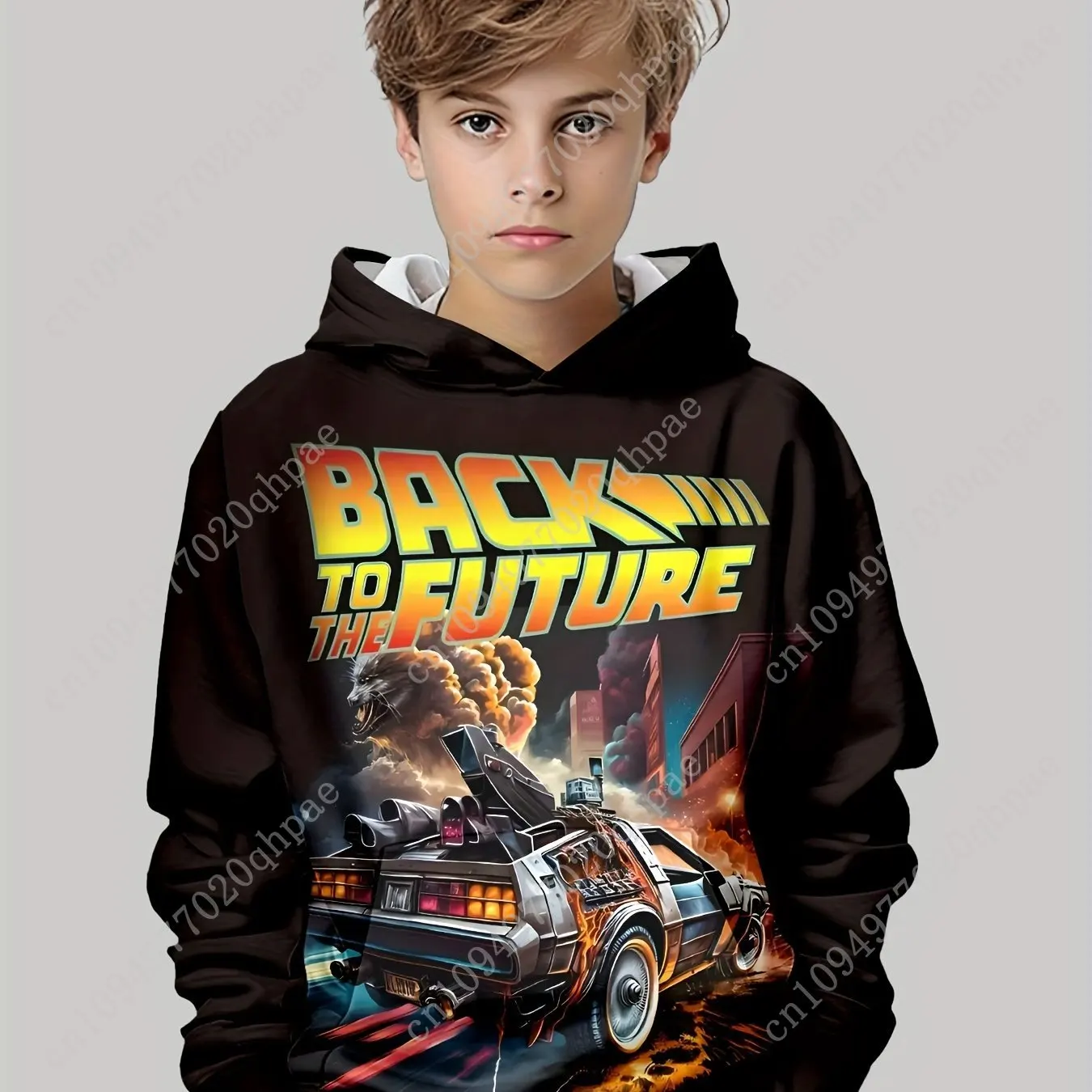 ملابس أطفال للأولاد بغطاء للرأس رياضية للسيارة ثلاثية الأبعاد مطبوعة للأطفال ملابس ربيع الخريف ملابس غير رسمية للأولاد بلوفر موضة ملابس الأطفال #4