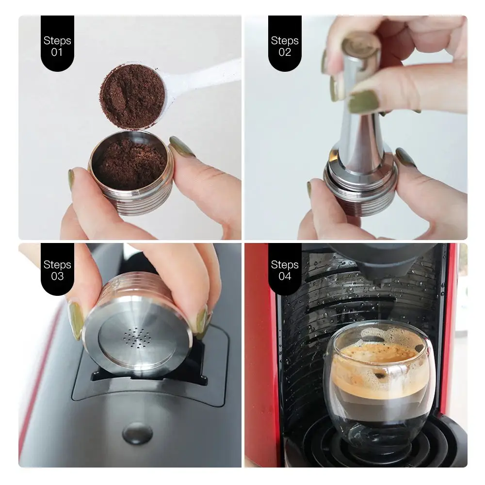 icafilas Reusable Coffee Capsule Pod fit for Delta Q MINI & NDIQ7323 Espresso Stainless Steel Refillable Coffee Filter