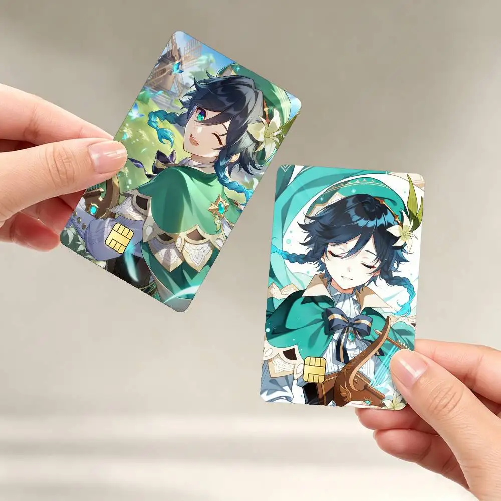 Venti G-Genshin Game I-Impact Sticker Film Tape Skin for Credit Card Debit Card Waterproof Stickers