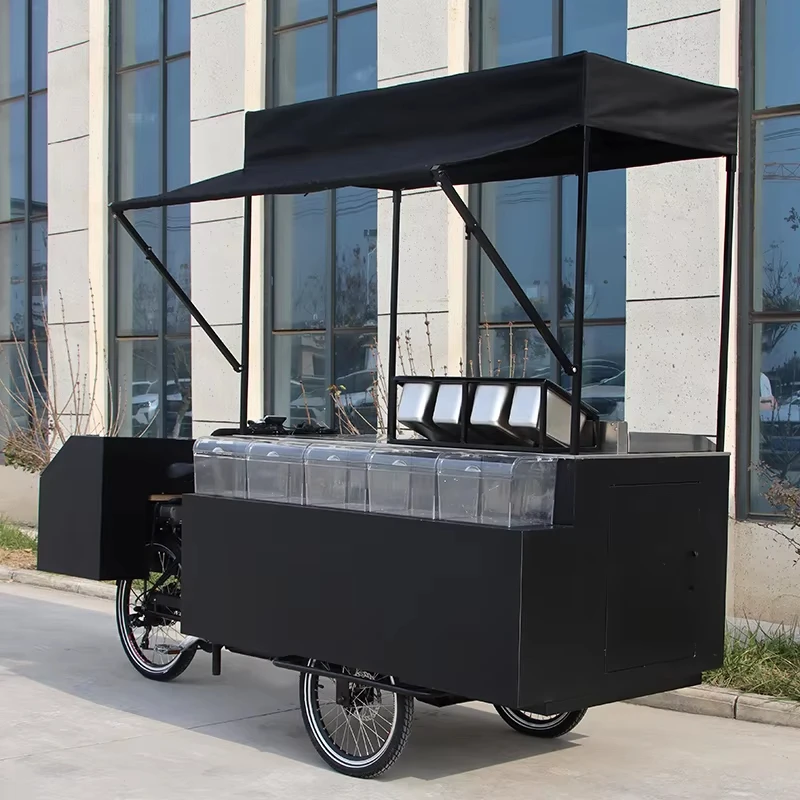 Outdoor city Retro Crepes bike Food Cart Bicycle Mobile Outdoor Cargo Bike Food Cart Tricycle Bicycle for Food Business