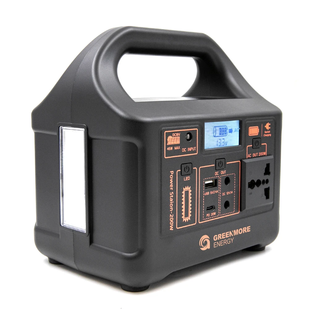 200W Outdoor Camping Backup Power Enerador Solar Portatil Rechargeable Electric Portable Solar Generator Mini Power Station