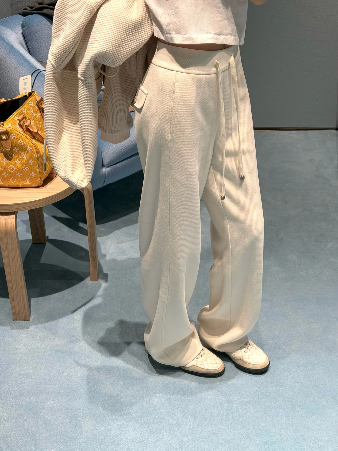 

Good Morning Fan Fan Casual Pants Oxygen Permeable Drawstring Straight Leg Women's Soft Loose Wide Leg Pants Comfy Loungewear