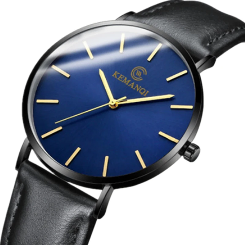 Mens Watches Top Luxury Brand Ultra thin Wrist Watch Men Watch Blue Glass Men's Watch Clock relogio masculino erkek kol saati